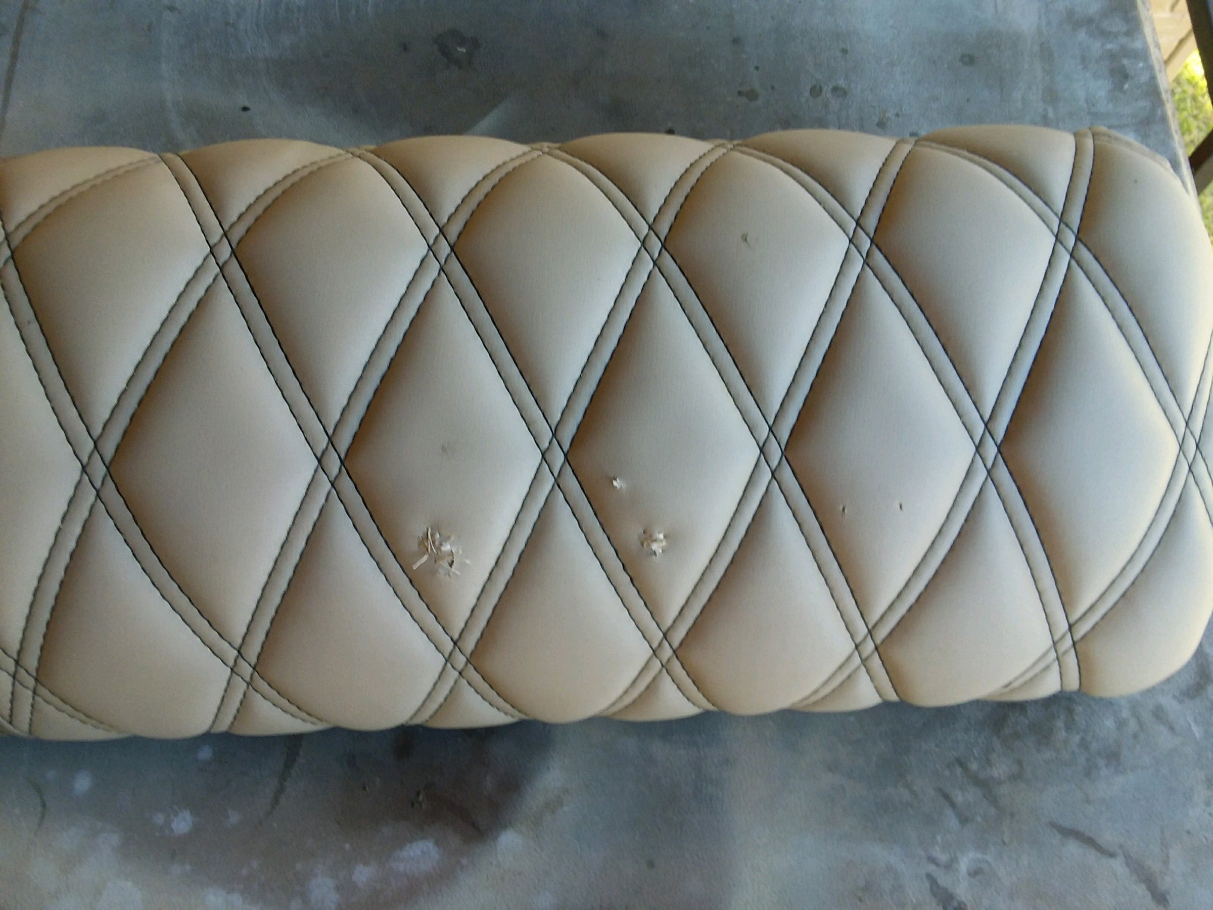 Before and after of a repair I did on a vinyl seat bolster : r